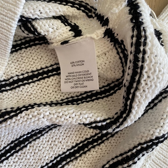 White + Warren Stripe Sweater Medium -ff10 - Picture 4 of 5